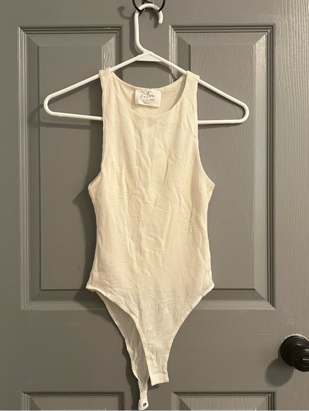 The Native One Women’s Ribbed Cream Bodysuit Neutral Staple Minimalist